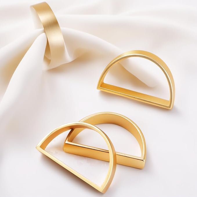Set of 100 Napkin Rings Metal Gold Semicircle Napkin Ring, Napkin Rings Bulk - Image 7