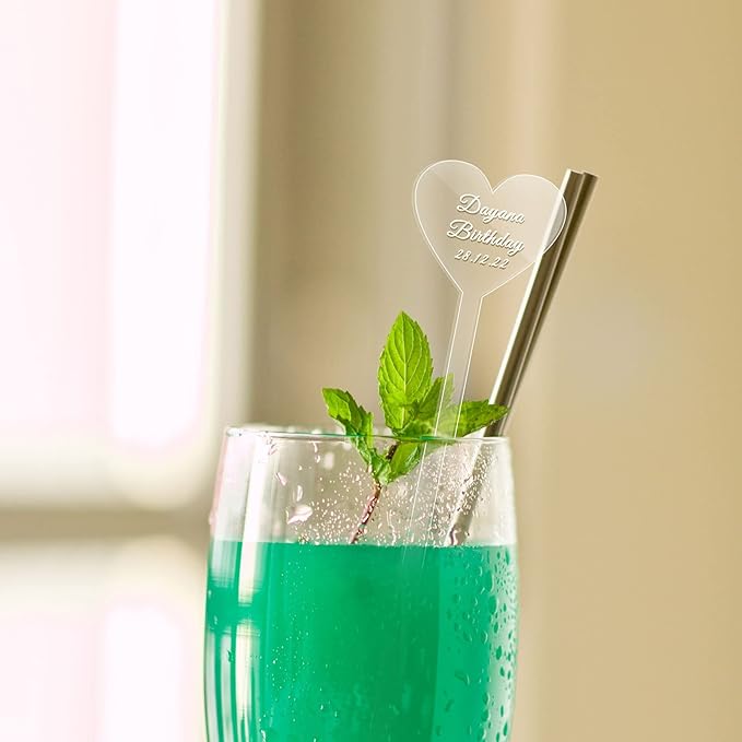 20Pcs Personalized Acrylic Stir Sticks, Custom Cocktail Swizzle Sticks Bar - Image 7