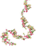 Silk Flower Garland Pink Wildflower Garland by HOENLE