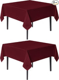 sancua Square Tablecloths 85x85 Inch Burgundy, 2 Pack by sancua