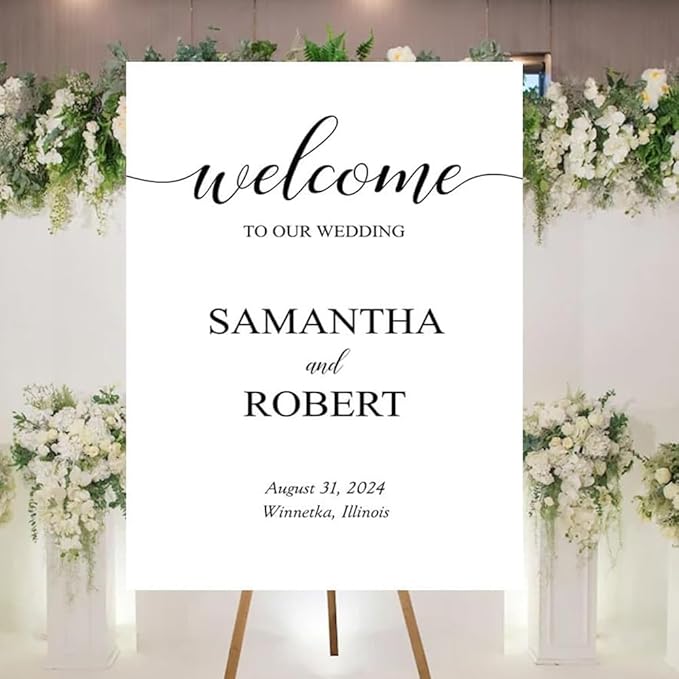 Personalized Minimalist Wedding Welcome Sign - Image 2