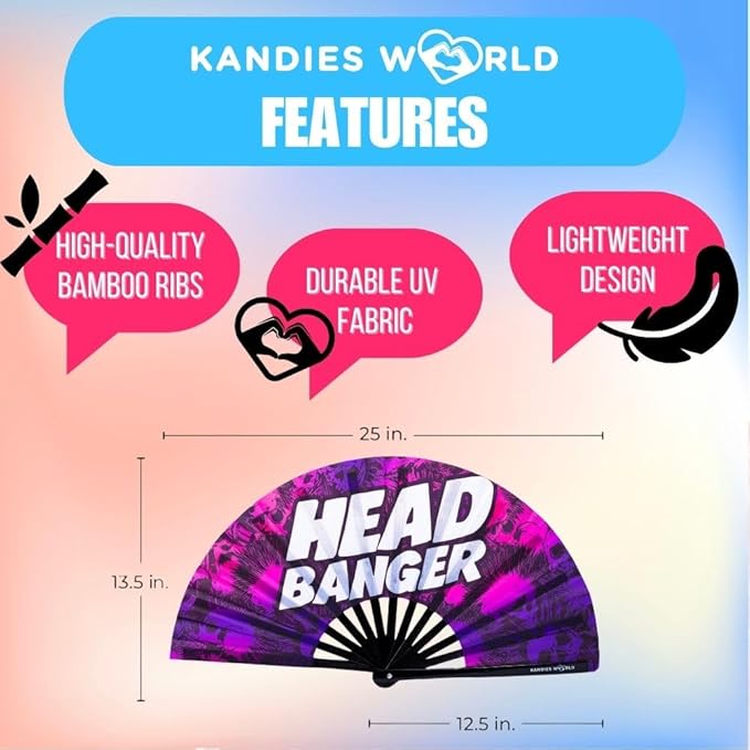 Kandies World Custom Festival Folding Hand Fan - Image 2