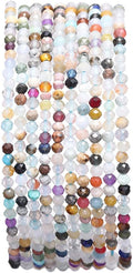 Faceted Mix Colored Stone Round Loose Semi Gemstone Beads by Beadia