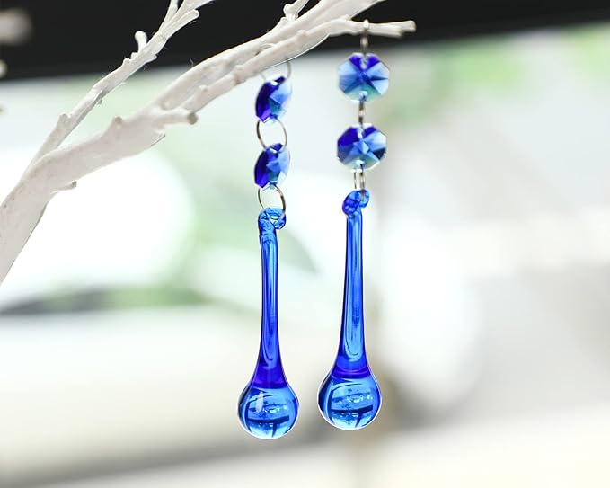 H&D 10pcs Suncatcher Crystal Raindrop Chandelier Prisms Pendants, Glass Prisms - Image 4