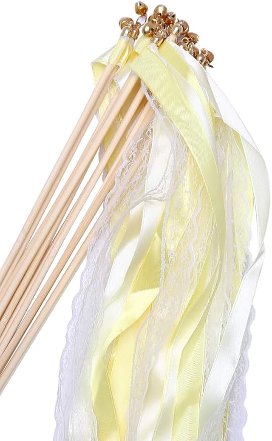30pcs Lace Ribbon Stick Wands Christmas Birthday Party Streamers Wands Fairy by Wishprom