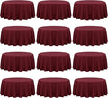 Fani 12 Pack 90 Inch Round Burgundy Polyester Tablecloths by fani