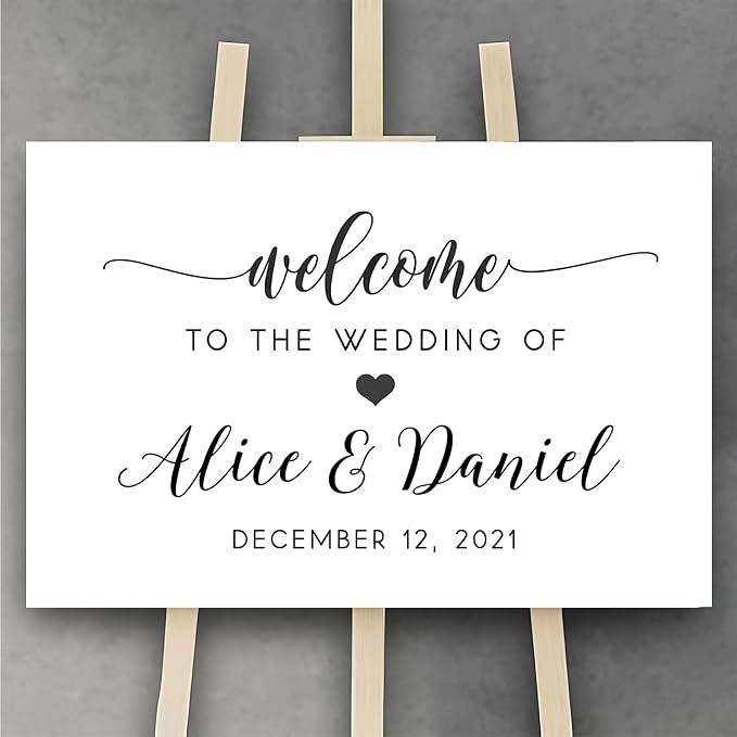 Personalized Wedding Welcome Sign, Welcome To Our Wedding Sign, Custom Wedding by CENOVACY