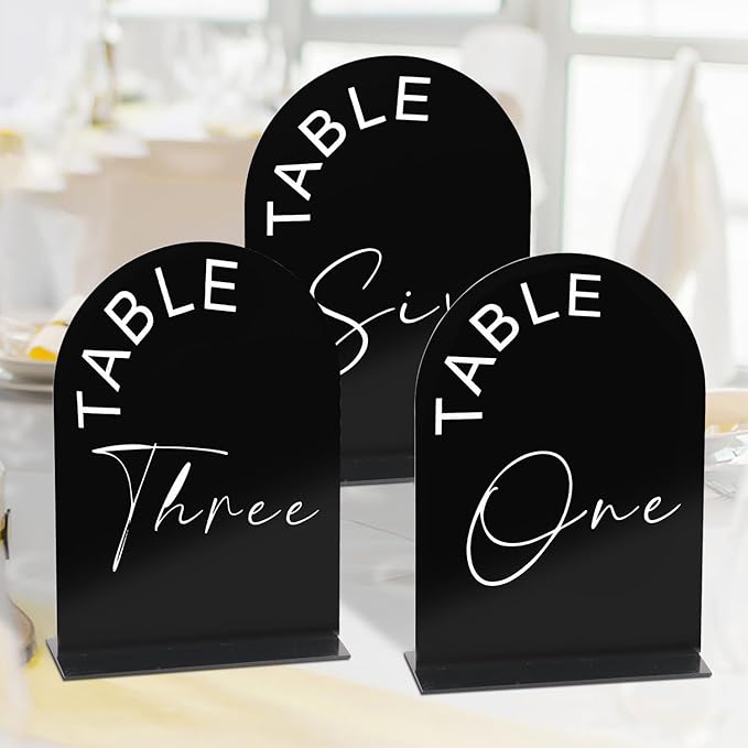 Black Arch Wedding Table Numbers 1-20 by KOUDGY