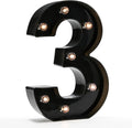 OYCBUZO Light Up Black Alphabet Marquee Number Sign LED Marquee Number Lights by OYCBUZO