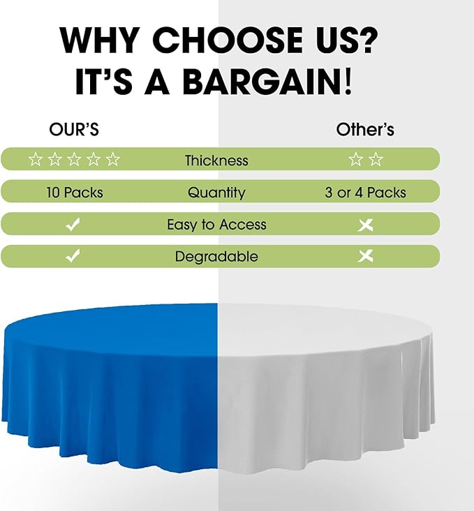 Pureegg Plastic Table Cloth Disposable 10 Pack, Graduation, Patriotic - Image 3