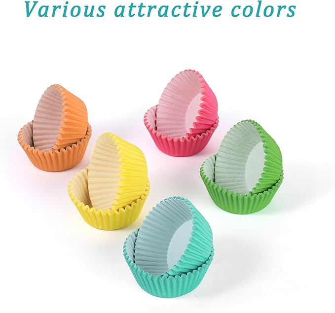 1.4 inch 1000-Count Mini Cupcake Liners Bright Colorful Muffin Baking Cups - Image 4
