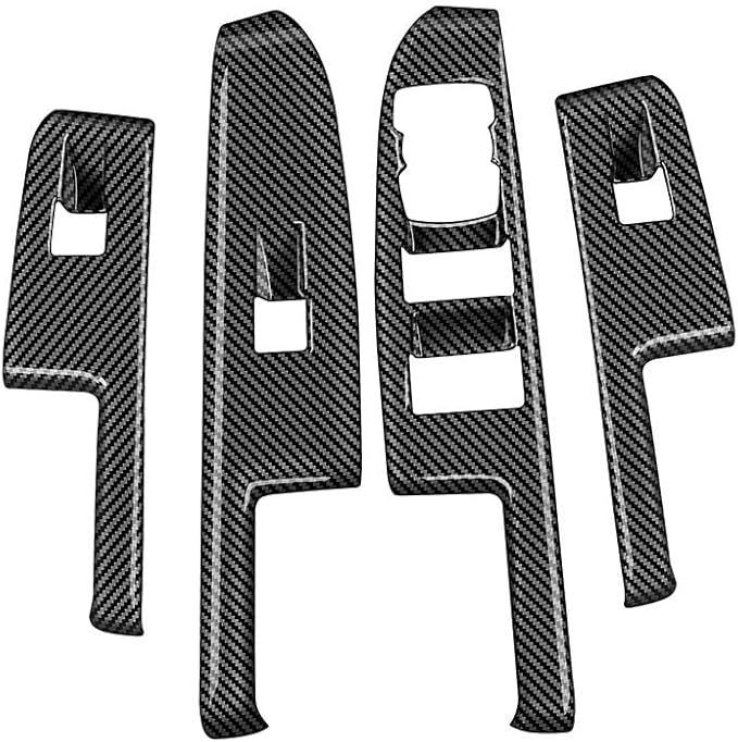 4pcs Carbon Fiber Style Front Rear Doors Window Glass Lift Switch Panel Cover by Deebior