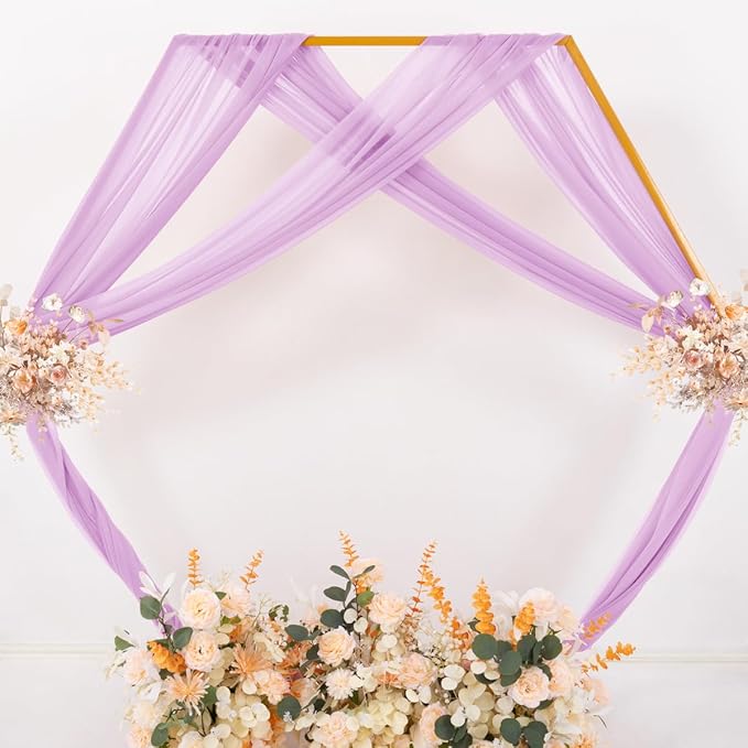 MLMC Lilac Purple Wedding Arch Draping Fabric 1 Panel 29" x 20 FT Extra Long - Image 6
