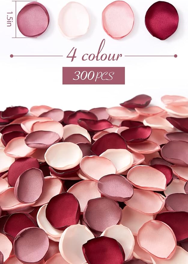 Serwalin 300pcs Silk Rose Petals Artificial Flower Petals - Image 6