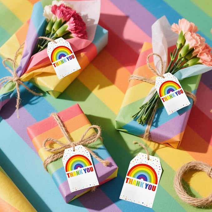 100Pcs Rainbow Heart Gift Tags - Image 6
