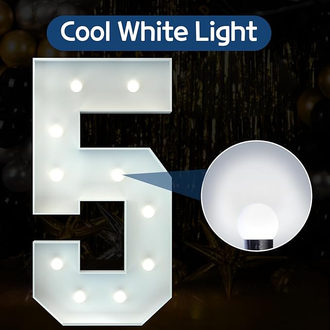 Marquee Numbers 4 Feet Tall Big Light Up Numbers 5th 25th 50th Birthday - Image 2