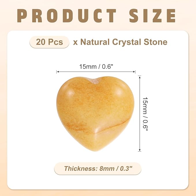PATIKIL 20 Pcs Natural Heart Shaped Crystal Stone, 0.6 Inch Mini Polished Love - Image 2