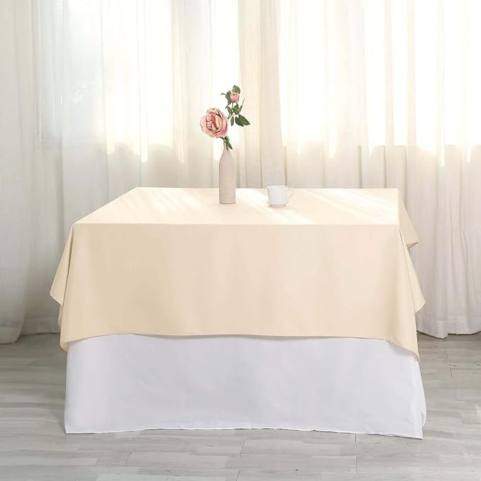 Efavormart 54x54 Beige Wholesale Linens Seamless Polyester Square Linen - Image 2