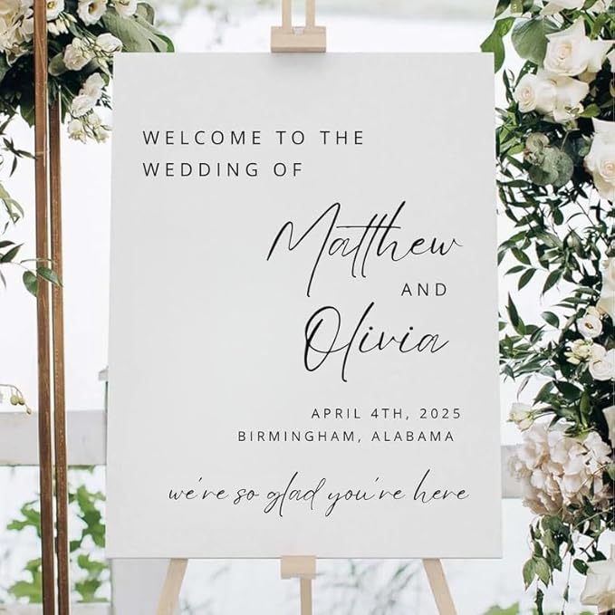 Modern We're So Glad You're Here Welcome Sign - Image 3