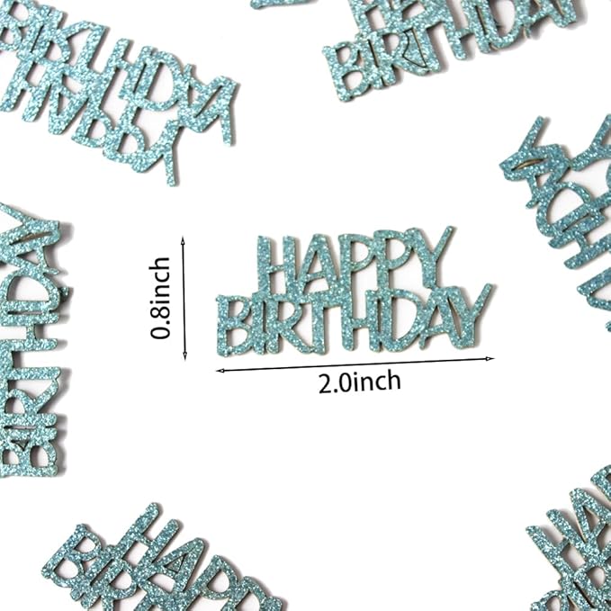 Blue Happy Birthday Confetti Birthday Table Decorations Baby Blue Glitter Table - Image 6