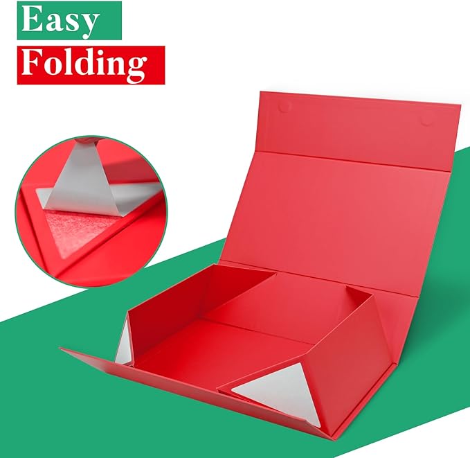 LIFELUM Red Gift Box 13.85 x 8.35 x 4.45 inch Large Gift Boxes - Image 2