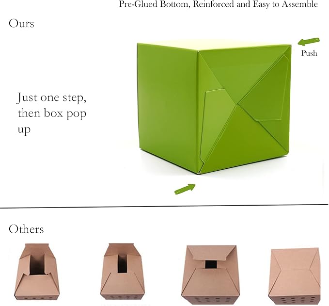 Oletx 25 Pcs Green Paper Gift Boxes, Small Candy Boxes Bulk, Goodie Treat Boxes - Image 3