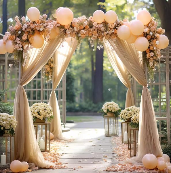 Fall Nude Wedding Arch Draping Fabric 1 Panel 29" × 20FT Sheer Drapes Outdoor - Image 2