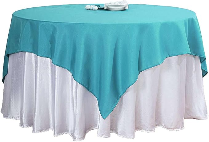 Efavormart 70" Square Linens Turquoise Wholesale Linens Polyester Square Linen - Image 7