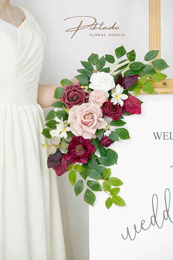 Wedding Decor Welcome Sign Flower Backdrop Garland - Image 4