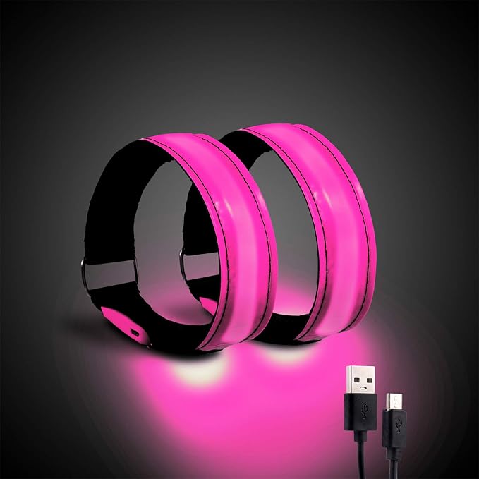 Rechargeable LED Armband for Running, Light Up LED Armband, High Visibility by OMKHE