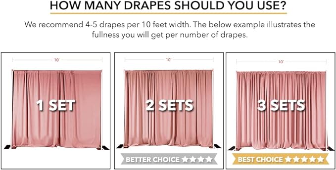 AK TRADING CO. 10 feet x 10 feet Polyester Backdrop Drapes Curtains Panels - Image 3