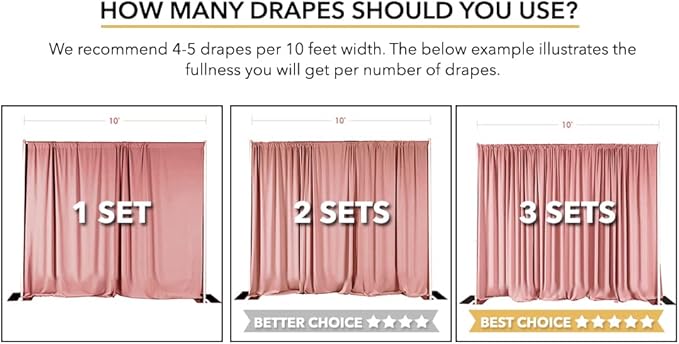 AK TRADING CO. 10 feet x 10 feet IFR Polyester Backdrop Drapes Curtains Panels - Image 3