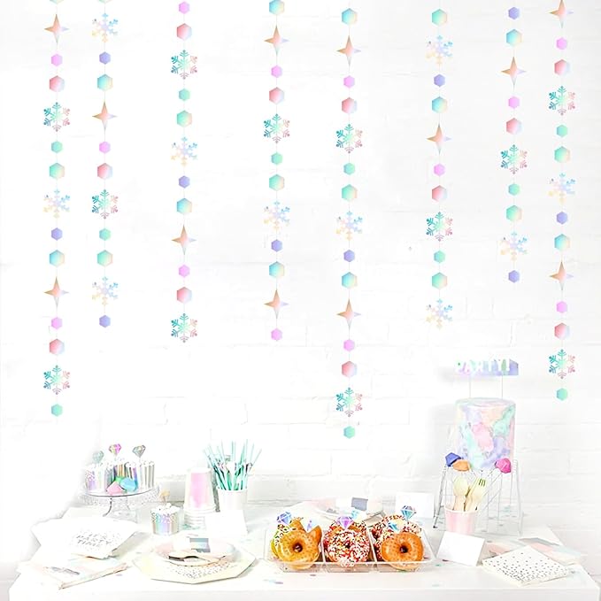 Snowflake-Snow Iridescent-Holographic Christmas Party-Decorations Streamers - - Image 4