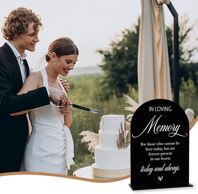 Black In Loving Memory Wedding Sign, In Memory Wedding Sign - Image 5