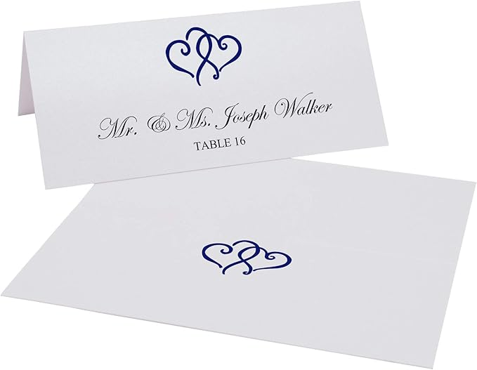 Linked Hearts Printable Place Cards, Laser & Inkjet Printers - Image 2