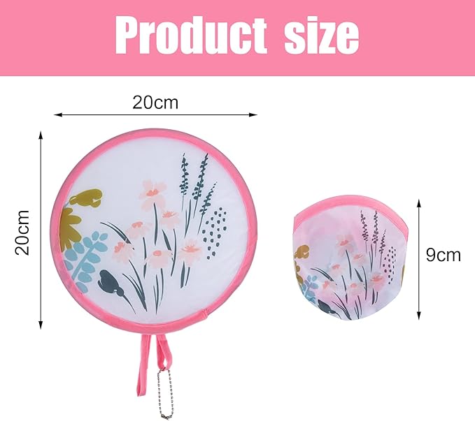 4 Styles Flower Round Foldable Hand Fan Japanese Foldable Fan Style Handheld - Image 2