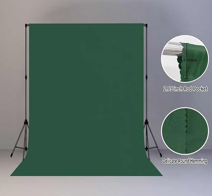 Dark Green Screen Backdrop 5x7FT Photography Green Background - Image 2