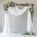 Wedding Arch Draping Fabric 1 Panel 28.7" x 20FT White Sheer Chiffon Backdrop by Xiomot