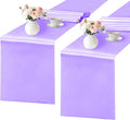 SHEJIZE 2 Pack Lavender Satin Table Runner 12x108 Inches Long, Bright Silky by SHEJIZE