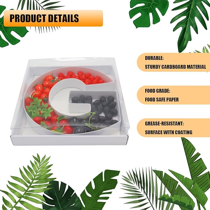 12" Fillable Cardboard Letter Charcuterie Gift Cupcake Box - Image 3