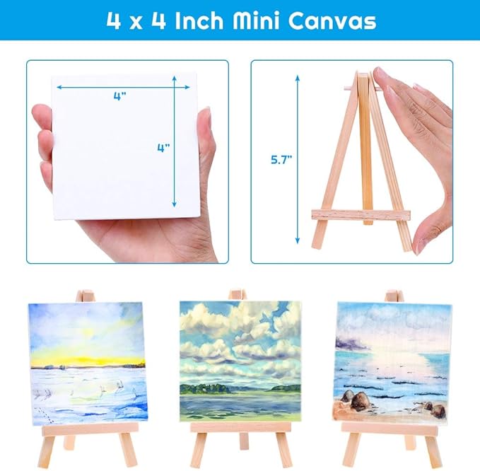 Mini Canvases 18 Pack, Cridoz Small Painting Canvas - Image 4