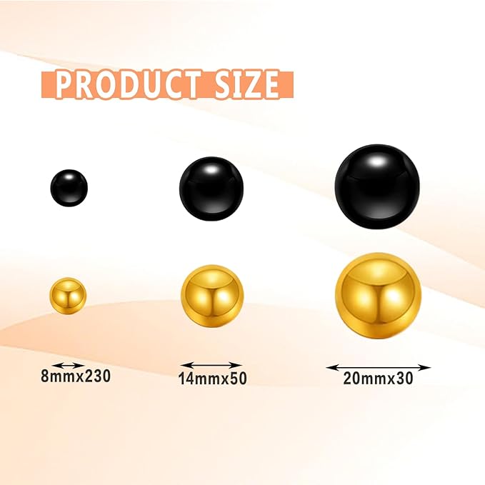 300Pcs Vase Filler Black Brightgold No Hole Faux Pearl Beads - Image 2