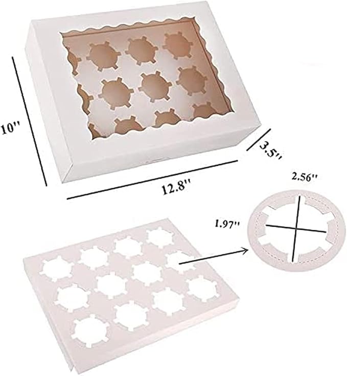 Rarapop 30 Pack Cupcake Boxes Hold 12 Standard Cupcakes, Food Grade Cupcake - Image 2