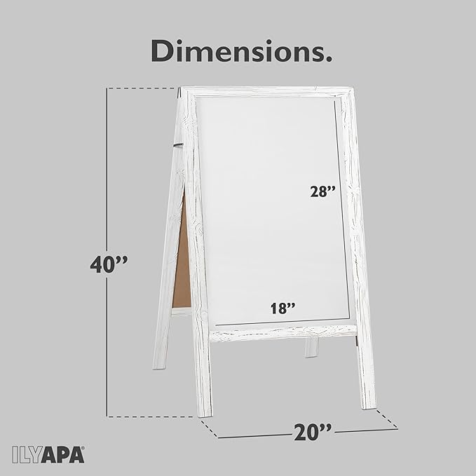 Ilyapa Wooden A Frame Whiteboard Sign - Image 2