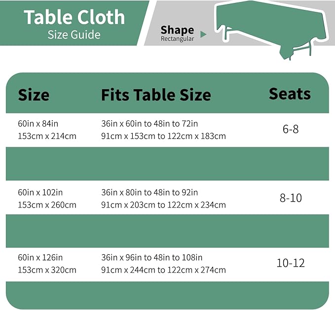 Hunter Green 6 Pack Polyester Table Cloth 60 x 102 Inch, Rectangle Tablecloths - Image 3