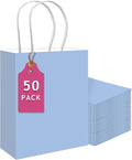 qiqee 50-Packs Light Blue Paper Gift Bags by Qiqee