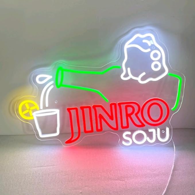 Jinro Soju Neon Light| Soju Neon Sign| Korean Wall Decor| Home Bar Neon Sign - Image 2