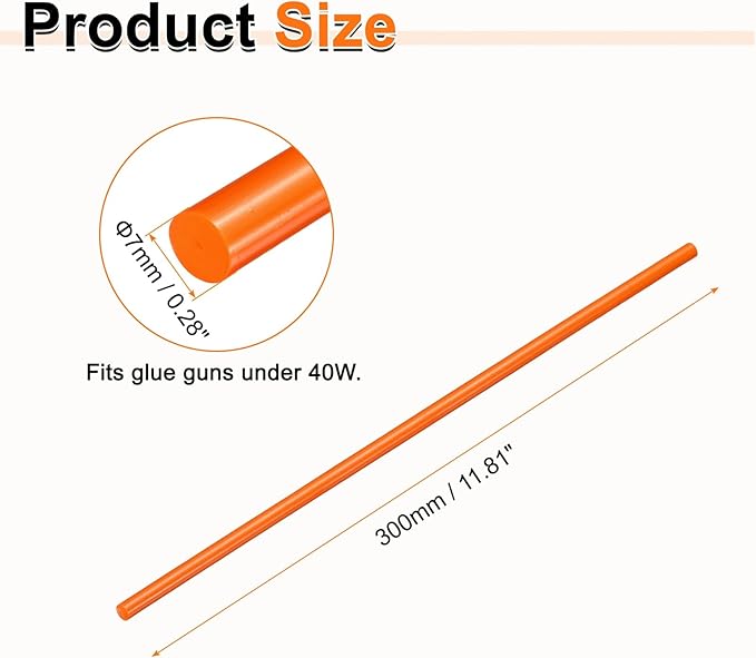 HARFINGTON 10pcs Hot Glue Sticks 0.28" Dia x 11.81" Long EVA Mini Hot Melt - Image 2