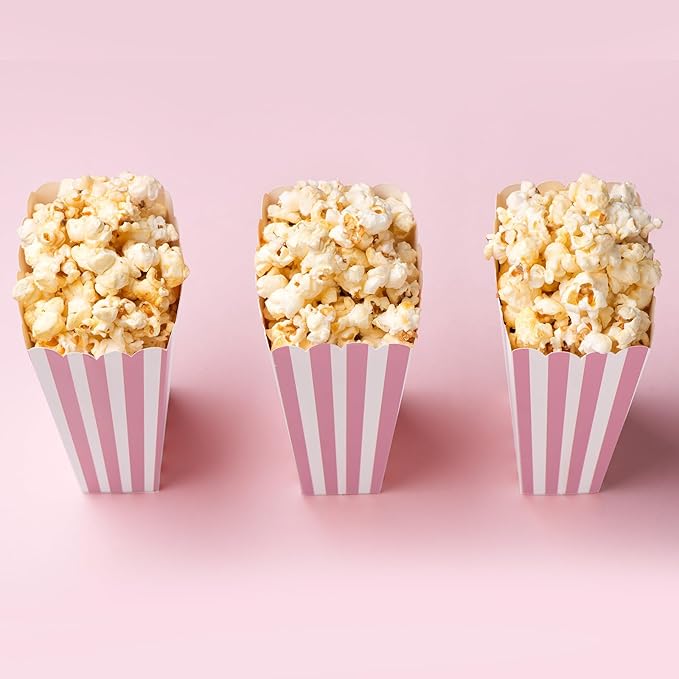50 Pcs Pink Popcorn Boxes Mini Paper Popcorn Box Cardboard Container - Image 5