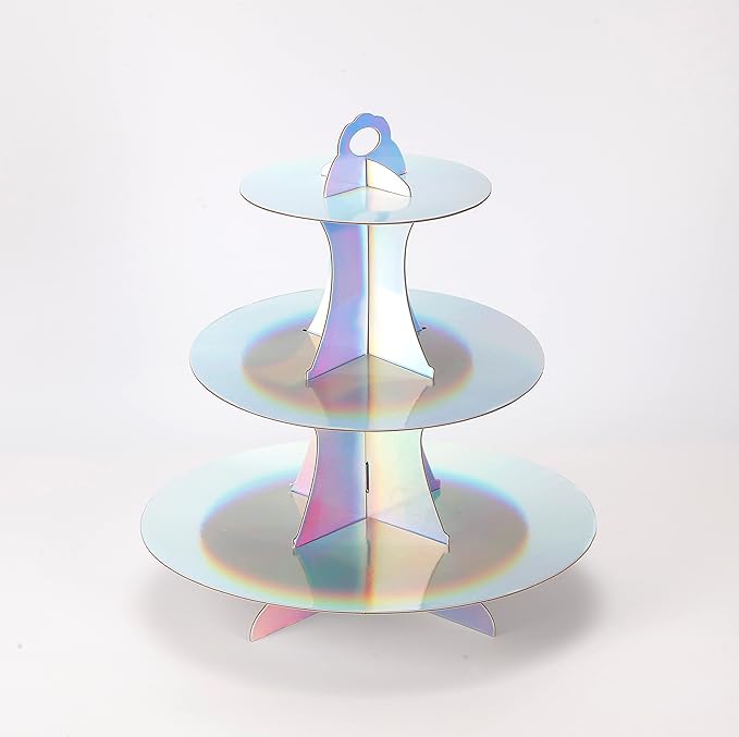 3-Tier Cupcake Stand, Round Rainbow Cake Stand Holder, Tiered DIY Cupcake Stand - Image 3